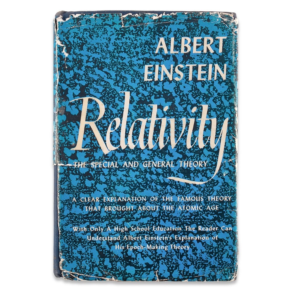 ALBERT EINSTEIN SIGNED "RELATIVITY: THE SPECIAL AND GENERAL THEORY": 8 1/4 x 5 5/8 in (21 x 14.2 cm) Provenance and Authentication: This collectible has undergone a rigorous forensic evaluation. The signatures were carefully analyzed across multiple criteria,