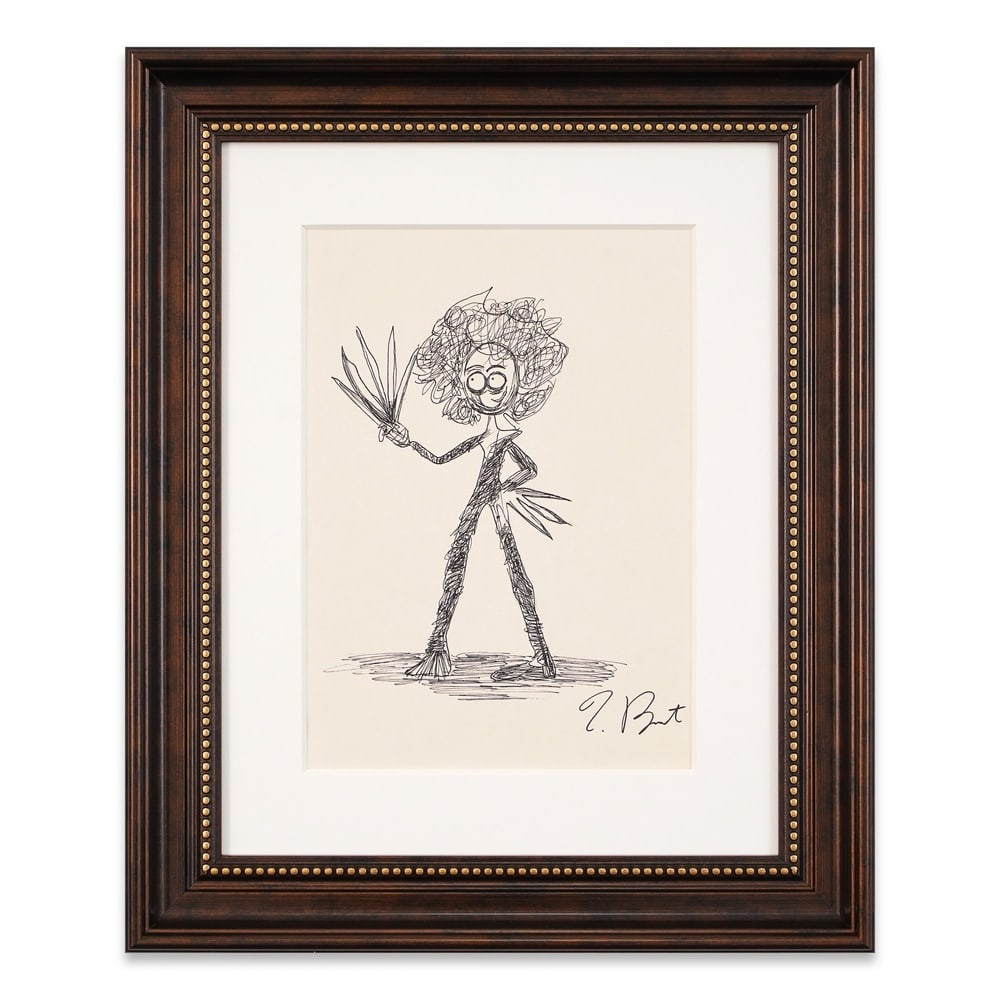 TIM BURTON SIGNED HAND-DRAWN CHARACTER SKETCH: Image Dimensions: 11 3/8 x 8 in (29 x 20.3 cm) Framed Dimensions: 19 1/8 x 15 3/4 in (48.5 x 40 cm) Provenance and Authentication: This collectible has undergone a rigorous forensic evaluation. The si