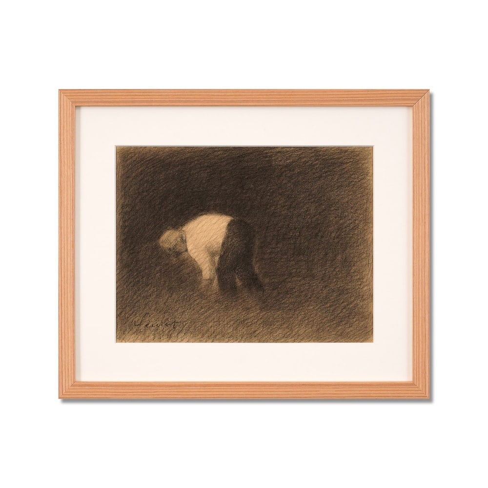 GEORGES SEURAT (1859-1891), ATTRIBUTED TO, PENCIL ON PAPER: Signed (lower left) Image Dimensions: 12 x 9 1/4 in (30.5 x 23.5 cm) Framed Dimensions: 16 7/8 x 14 1/8 in (43 x 36 cm) This painting comes with COA. Georges Seurat occupies a pivotal position in the