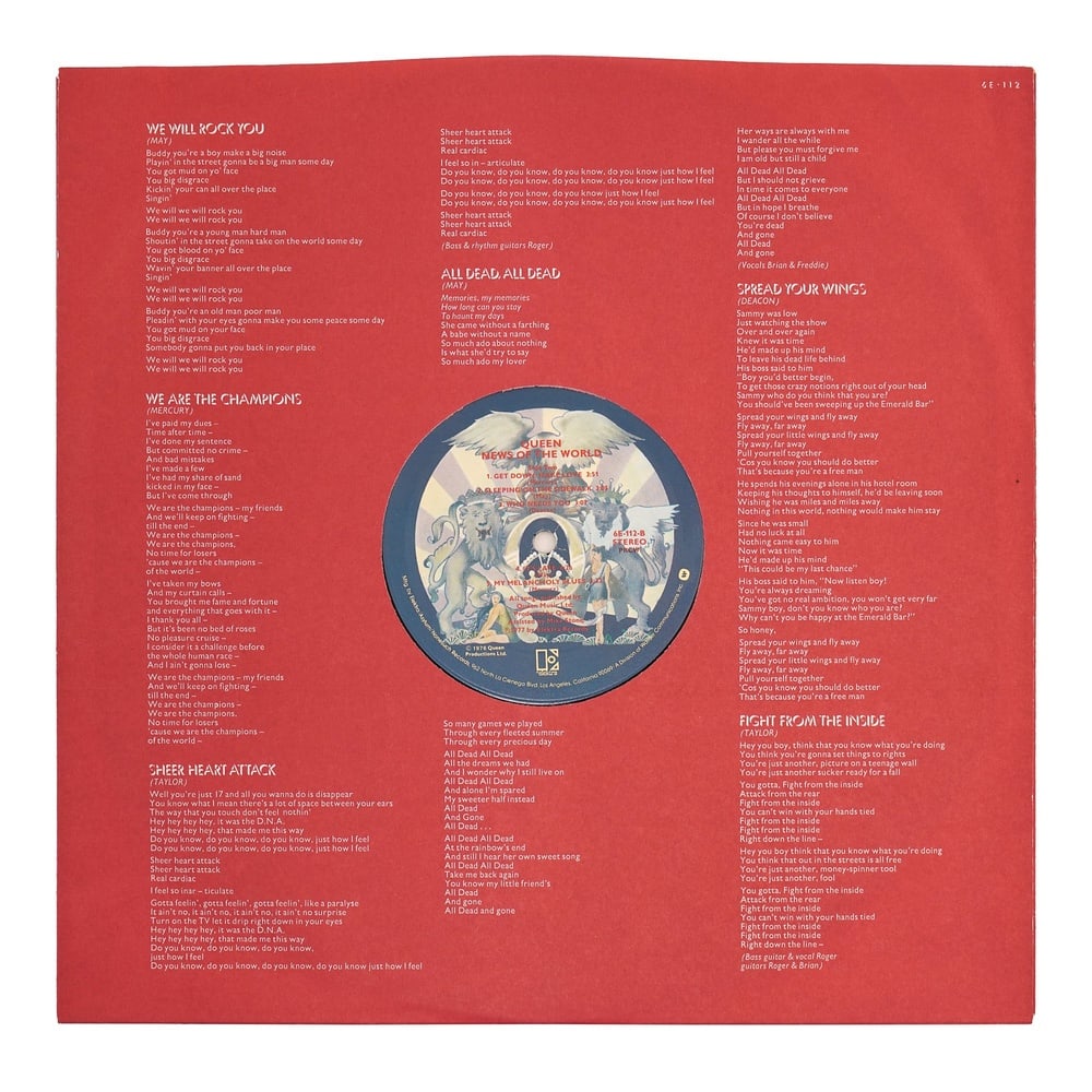 QUEEN FULLY SIGNED "NEWS OF THE WORLD" LP - 4
