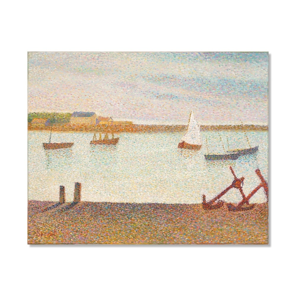 GEORGES SEURAT (1859-1891), ATTRIBUTED TO, OIL ON CANVAS: Signed (lower left) Image Dimensions: 25 3/4 x 32 in (65.4 x 81.2 cm) This painting comes with COA. Georges Seurat remains one of the most revolutionary and intellectually influential figures of