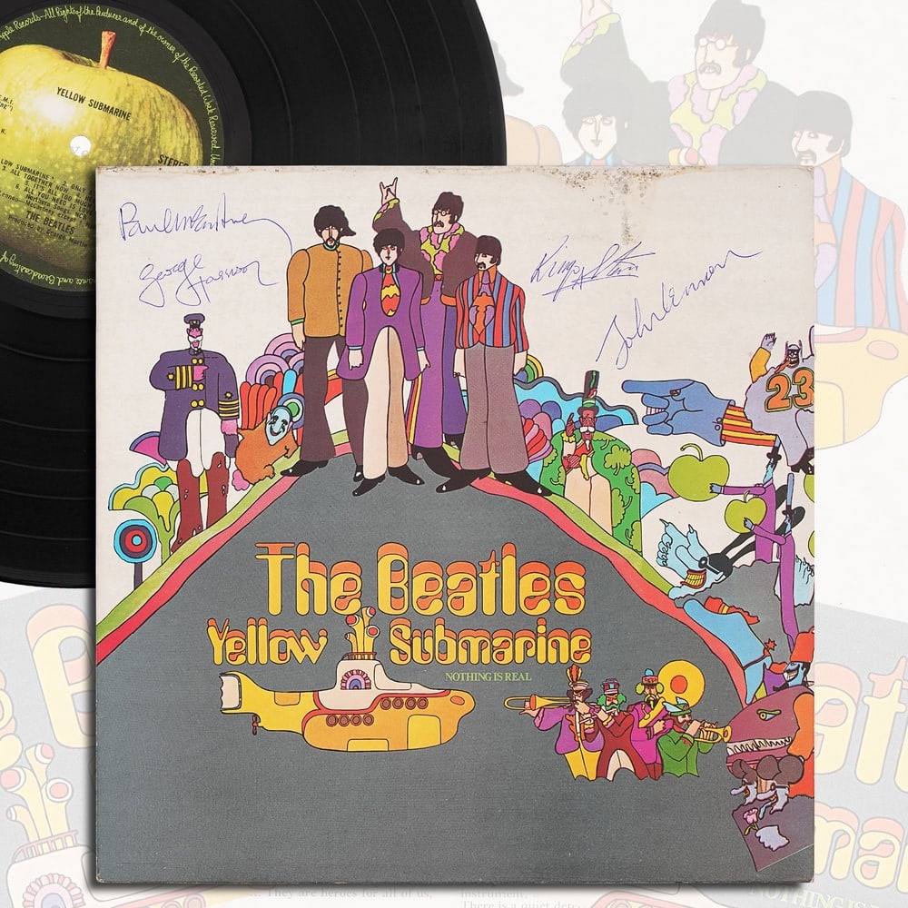 THE BEATLES FULLY SIGNED "YELLOW SUBMARINE" UK FIRST PRESSING LP (1 of 4)