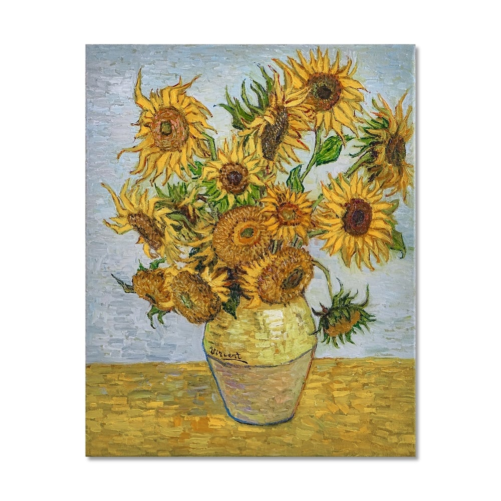 VINCENT VAN GOGH (1853-1890), ATTRIBUTED TO, OIL ON CANVAS: Signed (lower center) Image Dimensions: 23 3/4 x 19 in (60.2 x 48.2 cm) This painting comes with COA. "Tournesols" (1888) is one of the most iconic paintings in Vincent van Gogh's celebrated series