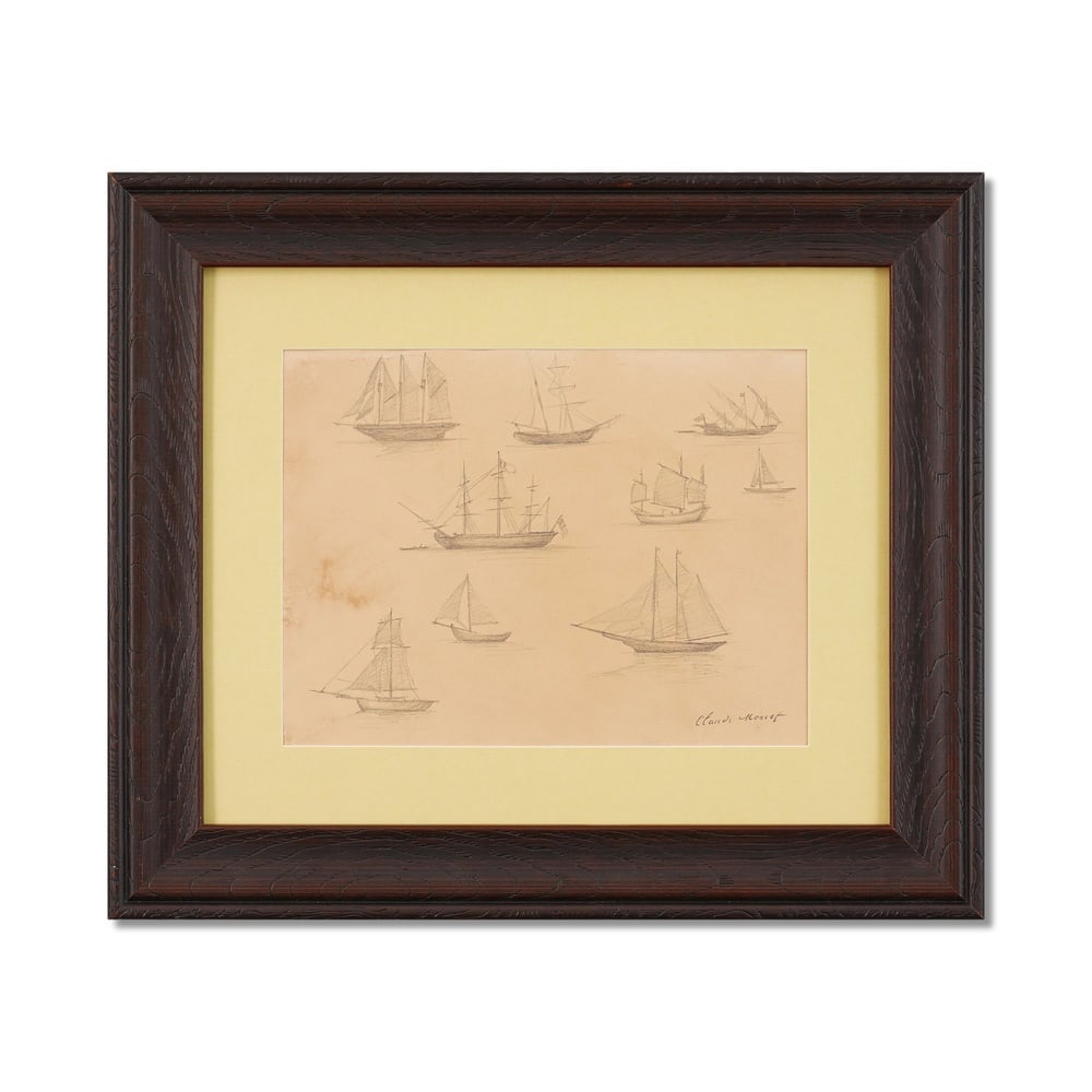 CLAUDE MONET (1840-1926), ATTRIBUTED TO, PENCIL ON PAPER: Signed (lower right) Image Dimensions: 9 1/8 x 12 1/4 in (23 x 31 cm) Framed Dimensions: 16 3/4 x 19 3/4 in (42.5 x 50 cm) This painting comes with COA. Claude Monet, a foundational figure of