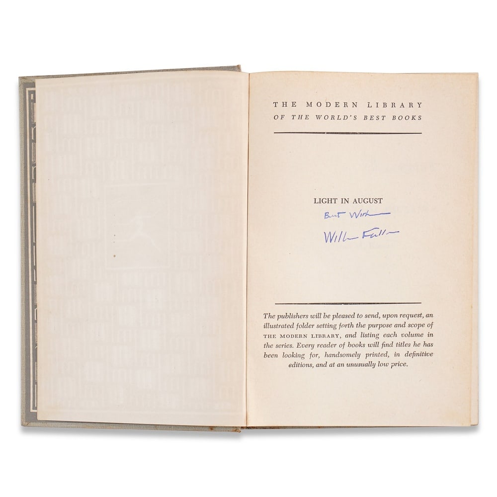 WILLIAM FAULKNER SIGNED "LIGHT IN AUGUST" - 3