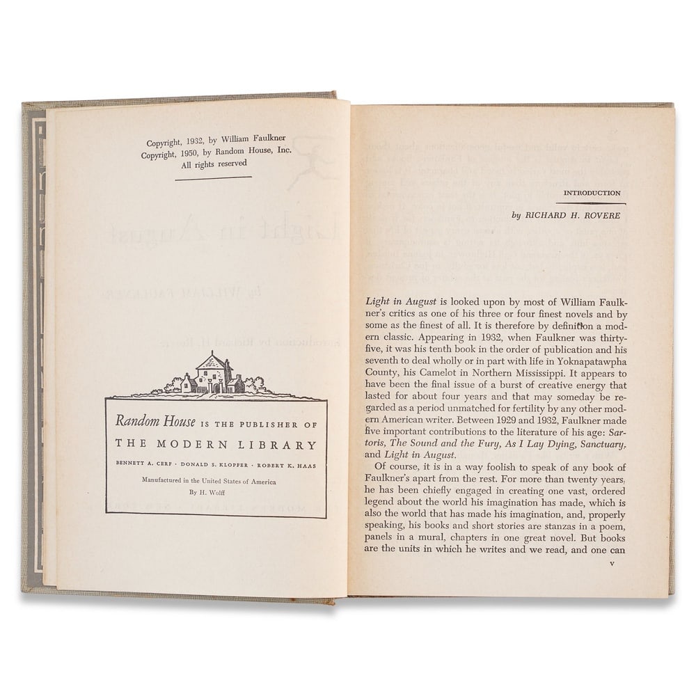 WILLIAM FAULKNER SIGNED "LIGHT IN AUGUST" - 4