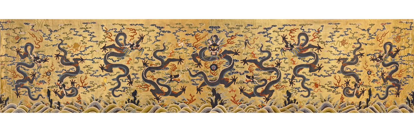 Nine-Dragon Kesi (silk tapestry) from the Qing Dynasty in China: /