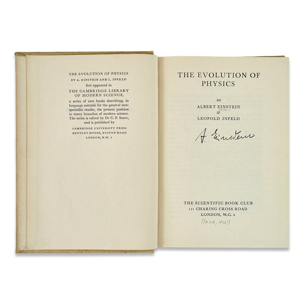ALBERT EINSTEIN SIGNED THE EVOLUTION OF PHYSICS - 3
