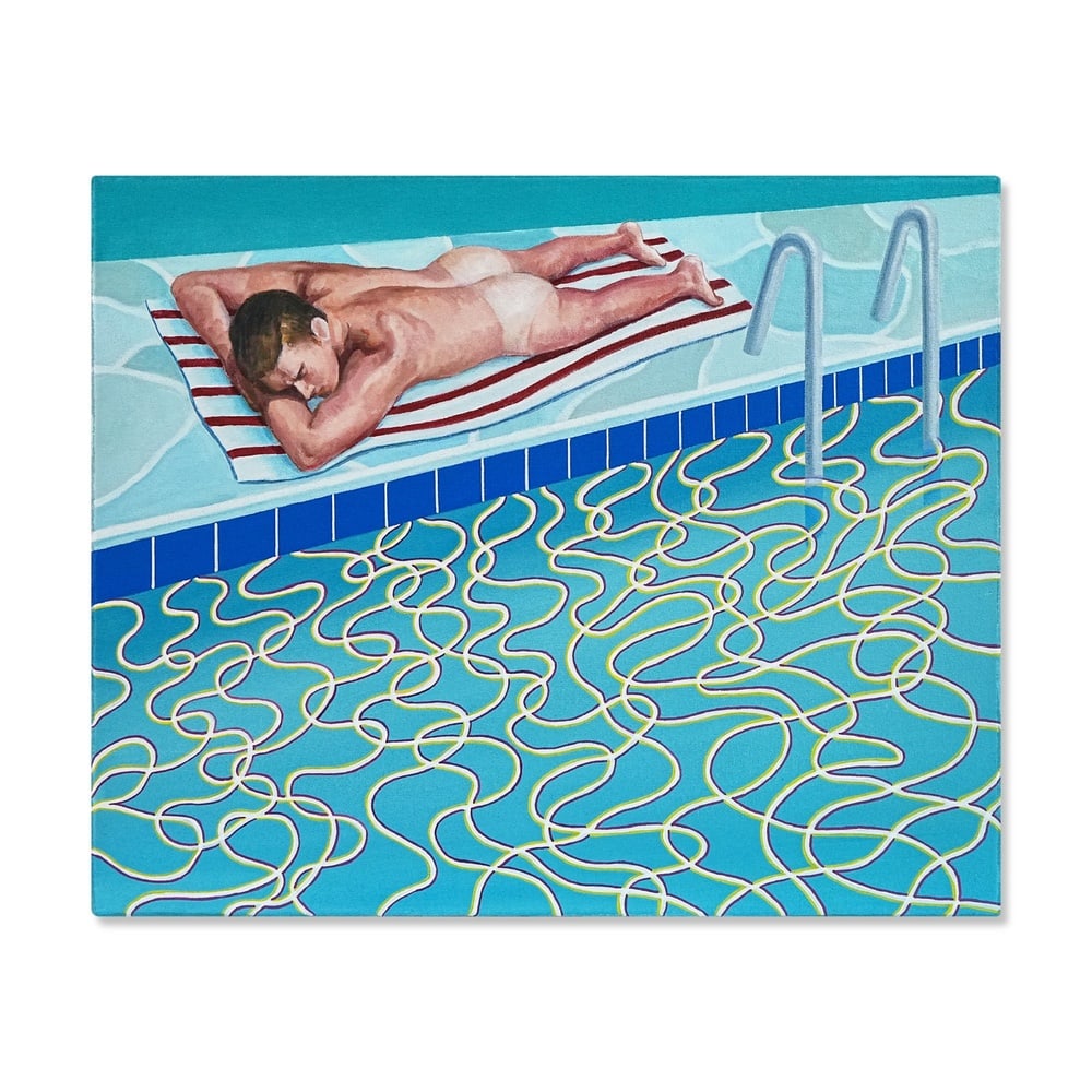 DAVID HOCKNEY (1937-2026), ATTRIBUTED TO, ACRYLIC ON CANVAS: Signed (verso) Image Dimensions: 27 3/4 x 34 1/4 in (70 x 87 cm) This painting comes with COA. David Hockney is universally regarded as one of the most influential British artists of the twentieth
