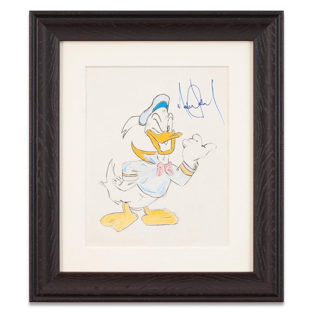 MICHAEL JACKSON SIGNED DONALD DUCK DRAWING (1 of 1)
