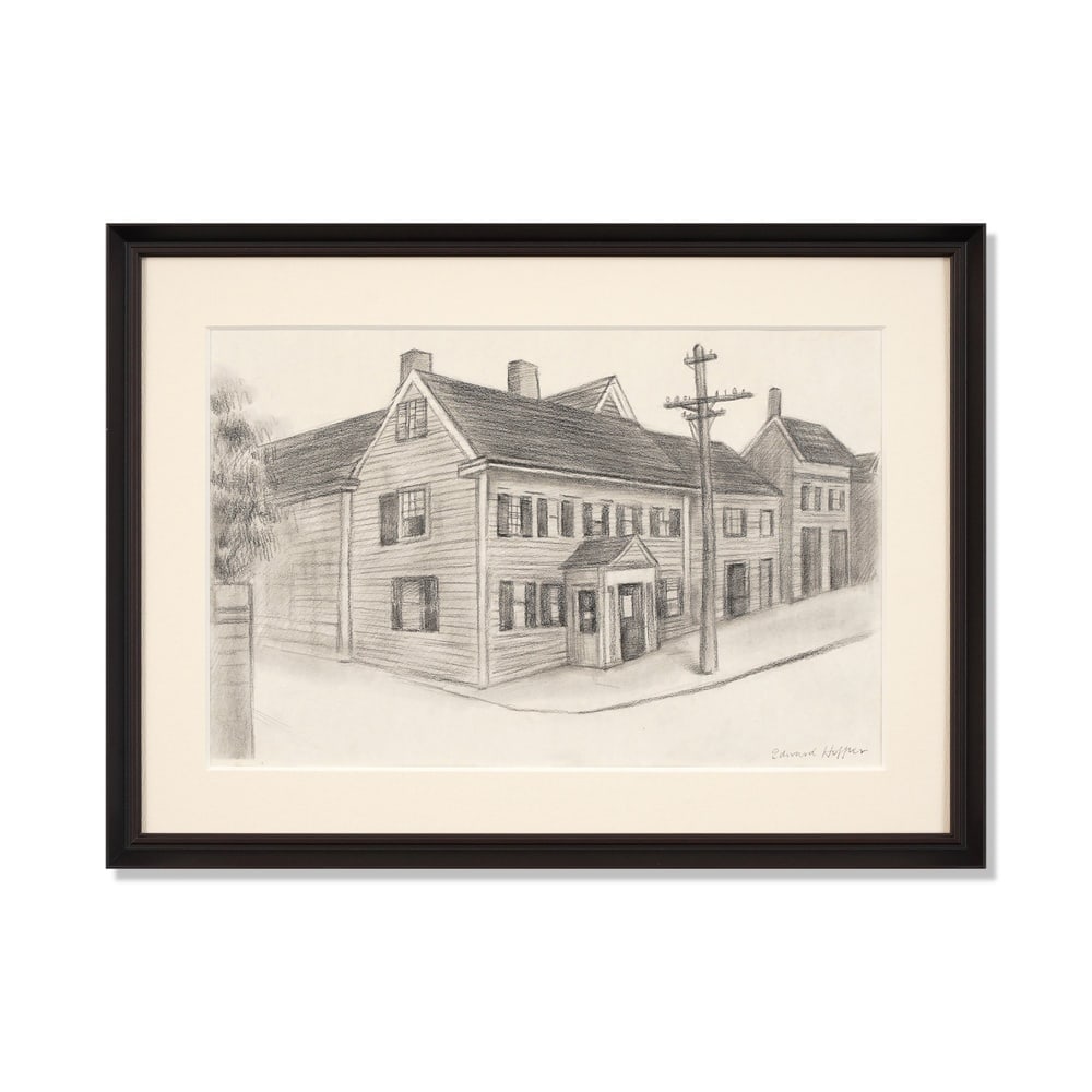 EDWARD HOPPER (1882-1967), ATTRIBUTED TO, CHARCOAL ON PAPER: Signed (lower right) Image Dimensions: 11 3/4 x 18 in (29.8 x 45.7 cm) Framed Dimensions: 16 7/8 x 23 1/8 in (43 x 58.7 cm) This painting comes with COA. Edward Hopper is widely regarded as one of the