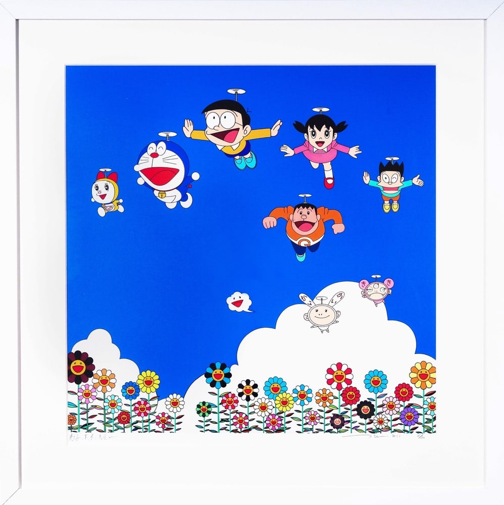 TAKASHI MURAKAMI (B.1962), OFFSET LITHOGRAPH: Signed (lower right) Image Dimensions: 20 1/8 x 19 3/4 in (51 x 50 cm) Takashi Murakami (b. 1962), widely regarded as the foremost figure of contemporary Japanese art, has redefined the global