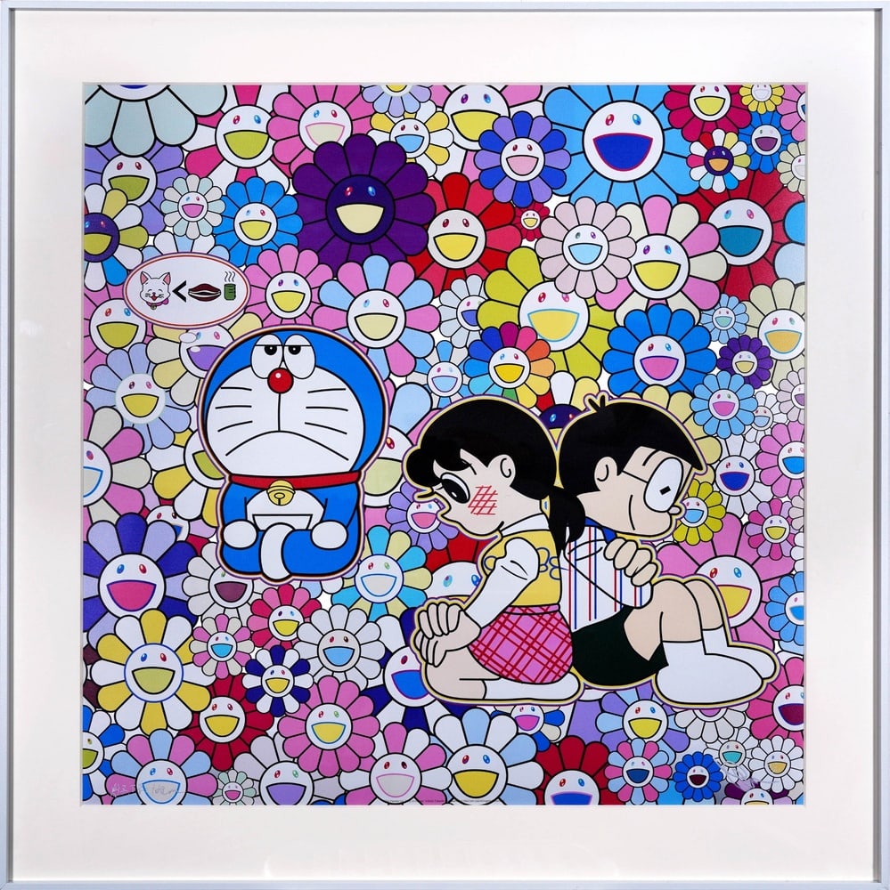 TAKASHI MURAKAMI (B.1962), OFFSET LITHOGRAPH: Signed (lower right) Image Dimensions: 23 1/4 x 23 1/4 in (59 x 59 cm) Takashi Murakami (b. 1962), widely regarded as the foremost figure of contemporary Japanese art, has redefined the global percept