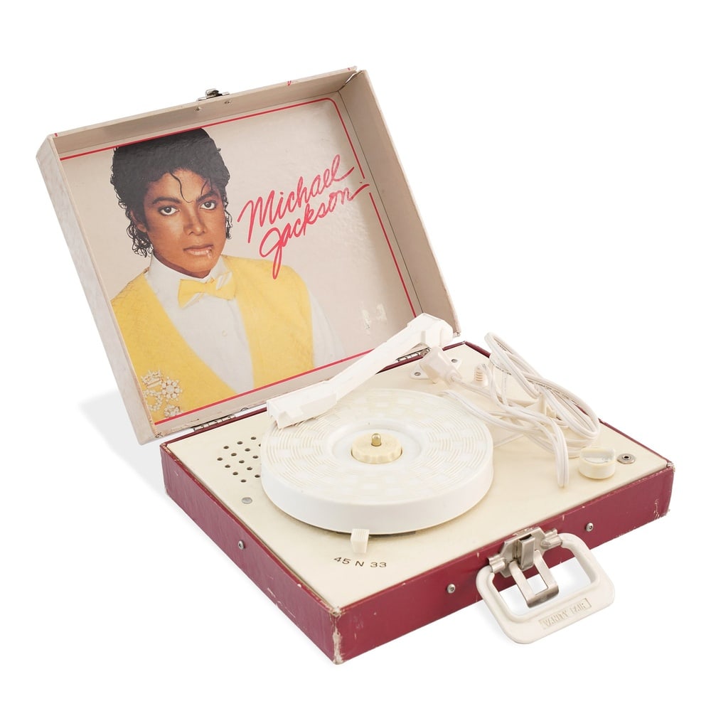 MICHAEL JACKSON SIGNED PORTABLE PHONOGRAPH RECORD PLAYER - 2