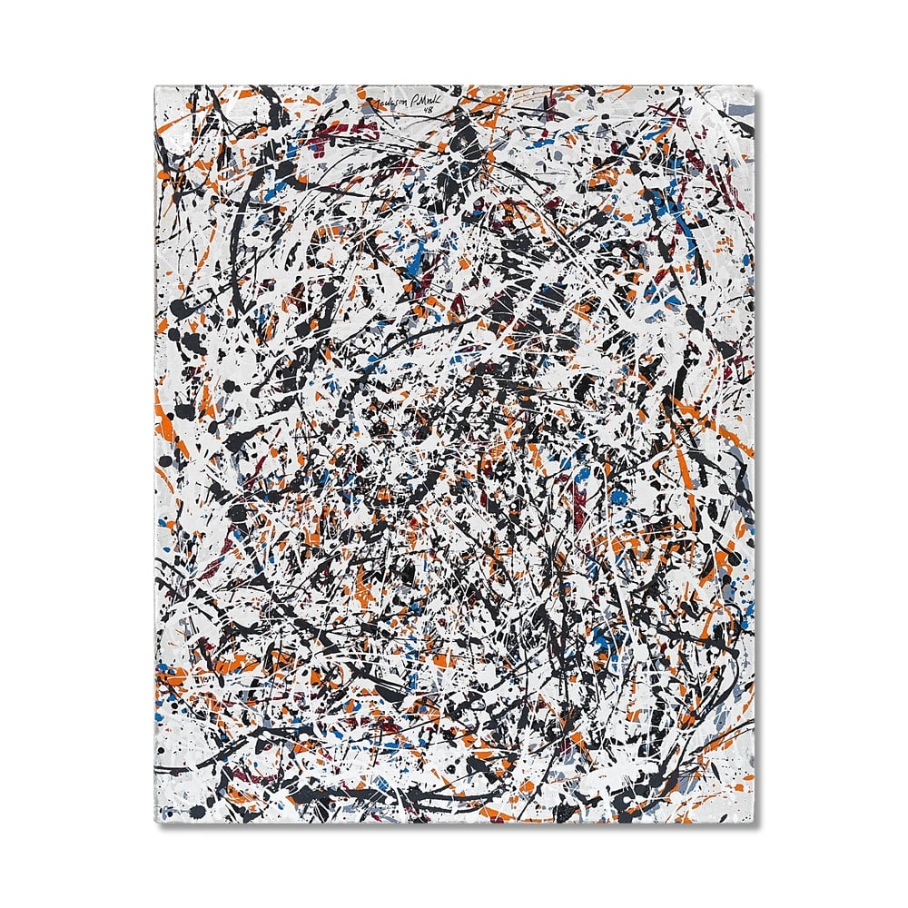 JACKSON POLLOCK (1912-1956), ATTRIBUTED TO, OIL, ENAMEL AND ALUMINUM PAINT ON CANVAS: Signed (upper center) Image Dimensions: 31 1/2 x 25 3/4 in (80 x 65.3 cm) This painting comes with COA. Jackson Pollock is universally regarded as one of the most influential artists of the twentieth 