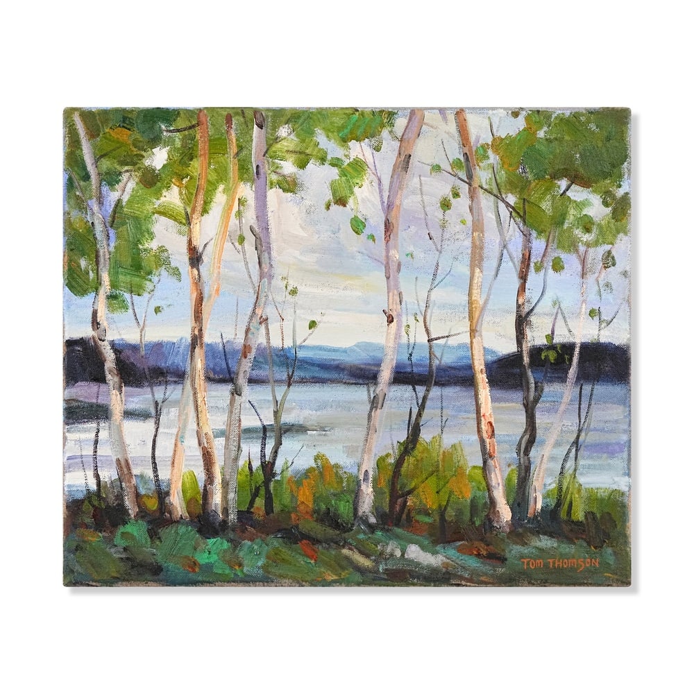 TOM THOMSON (1877-1917), ATTRIBUTED TO, OIL ON CANVAS: Signed (lower right) Image Dimensions: 18 1/4 x 21 3/4 in (46 x 55 cm) This painting comes with COA. Few artists occupy a more iconic position in the history of Canadian art than Tom Thomson. Although