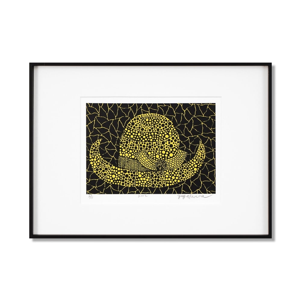 YAYOI KUSAMA (B.1929), SILKSCREEN PRINT: Signed (lower right) Image Dimensions: 9 5/8 x 7 1/4 in (24.5 x 18.5 cm) Framed Dimensions: 16 3/4 x 12 in (42.5 x 30.5 cm) Yayoi Kusama (b. 1929) stands as one of the most iconic and influential fema
