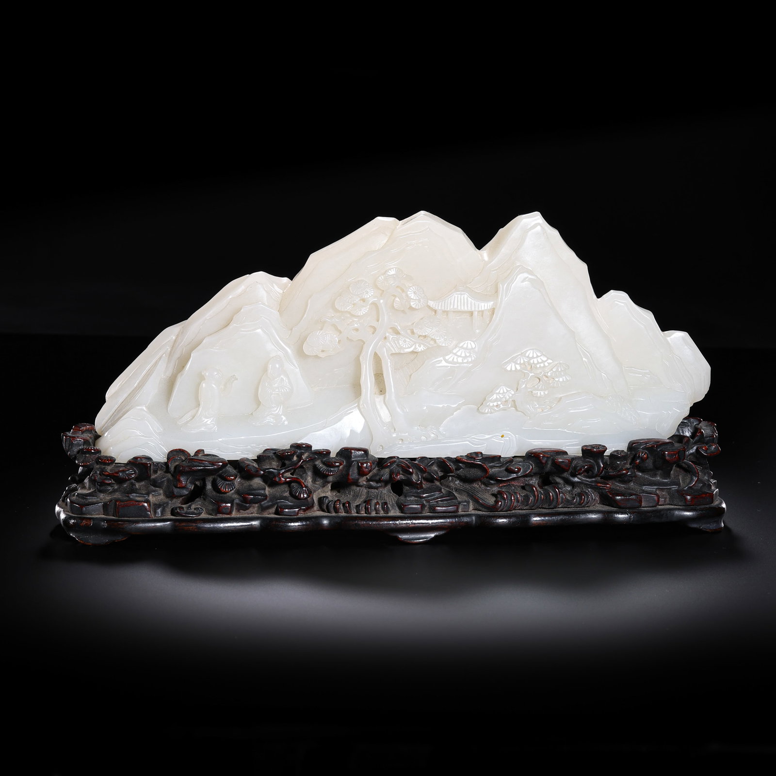 Chinese Qing Dynasty Hetian white jade mountain-shaped ornament (1 of 9)