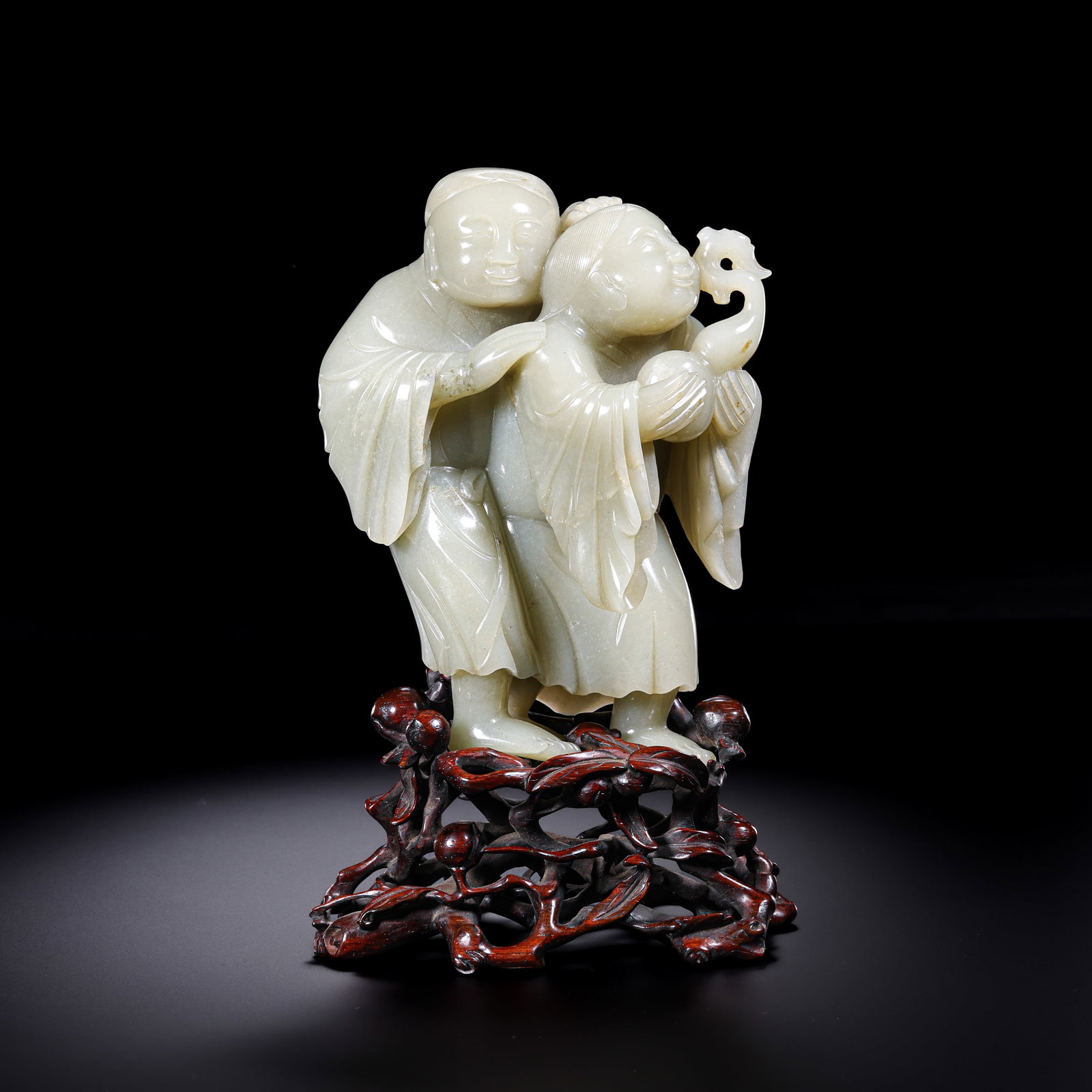 Standing figure made of Hetian white jade from the Qing Dynasty, China (1 of 9)