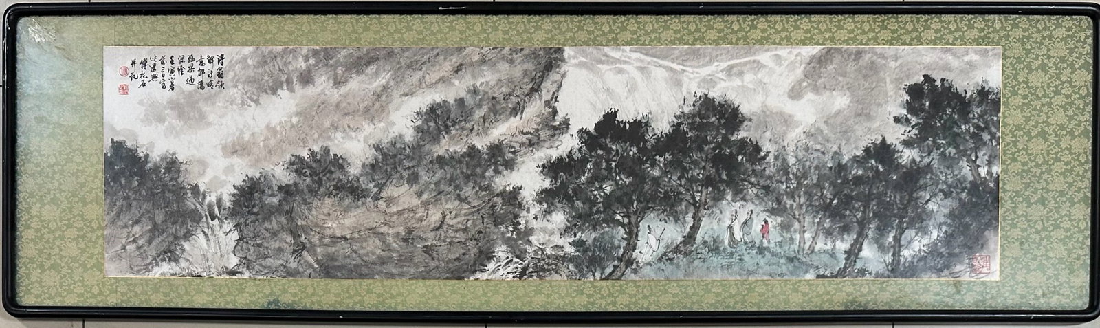 Landscape by Fu Baoshi: L. 130 cm. W. 33 cm.