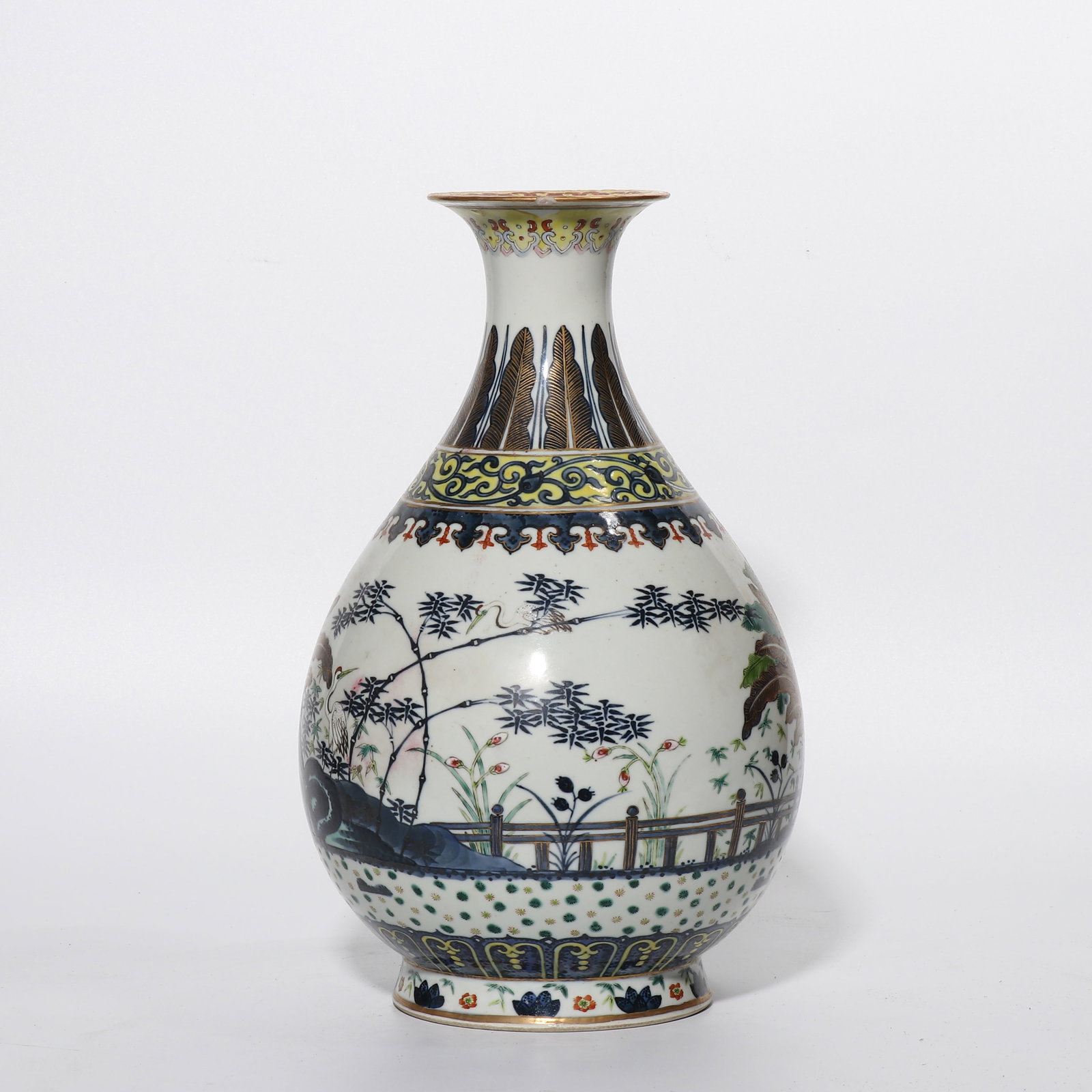 Blue and white porcelain Yuhuchun vase from the Tongzhi period of the Qing Dynasty, China (1 of 6)