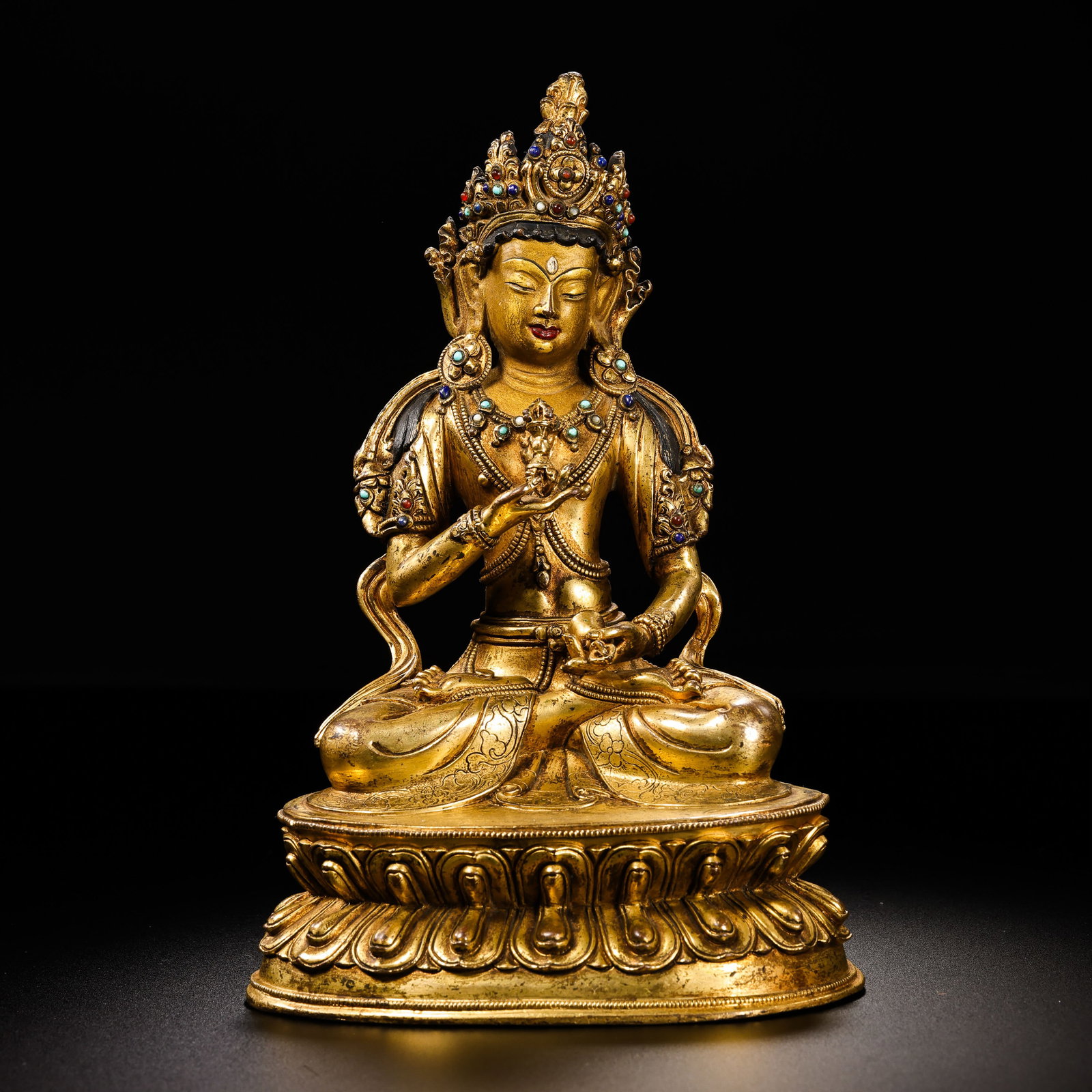 Chinese Ming Dynasty Gilt Bronze Seated Buddha Statue (1 of 9)
