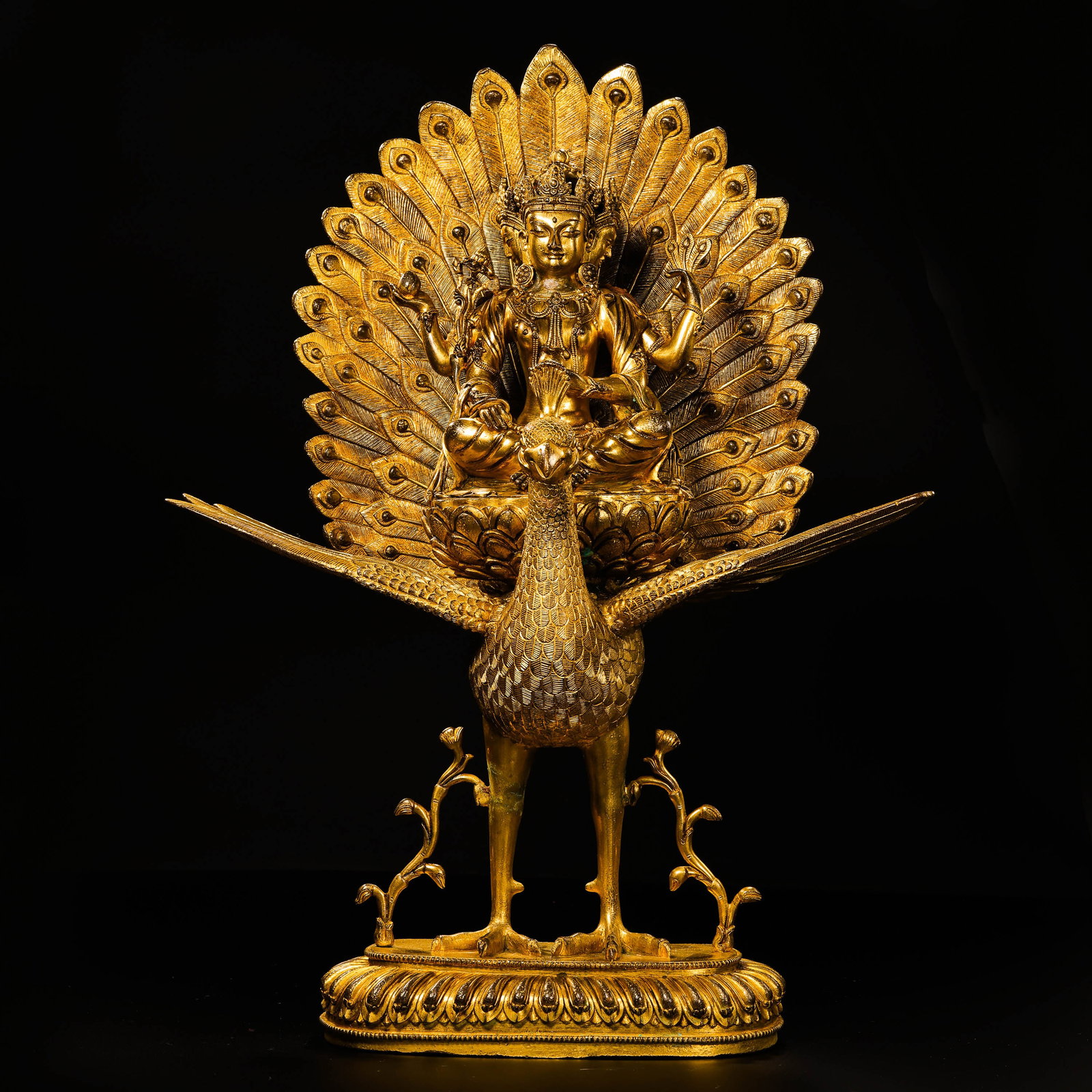 Gilt Bronze Seated Buddha Statue from the Yongle Period of the Ming Dynasty in China: H. 47.5 cm. W. 35 cm. Weight. 11000 gram.