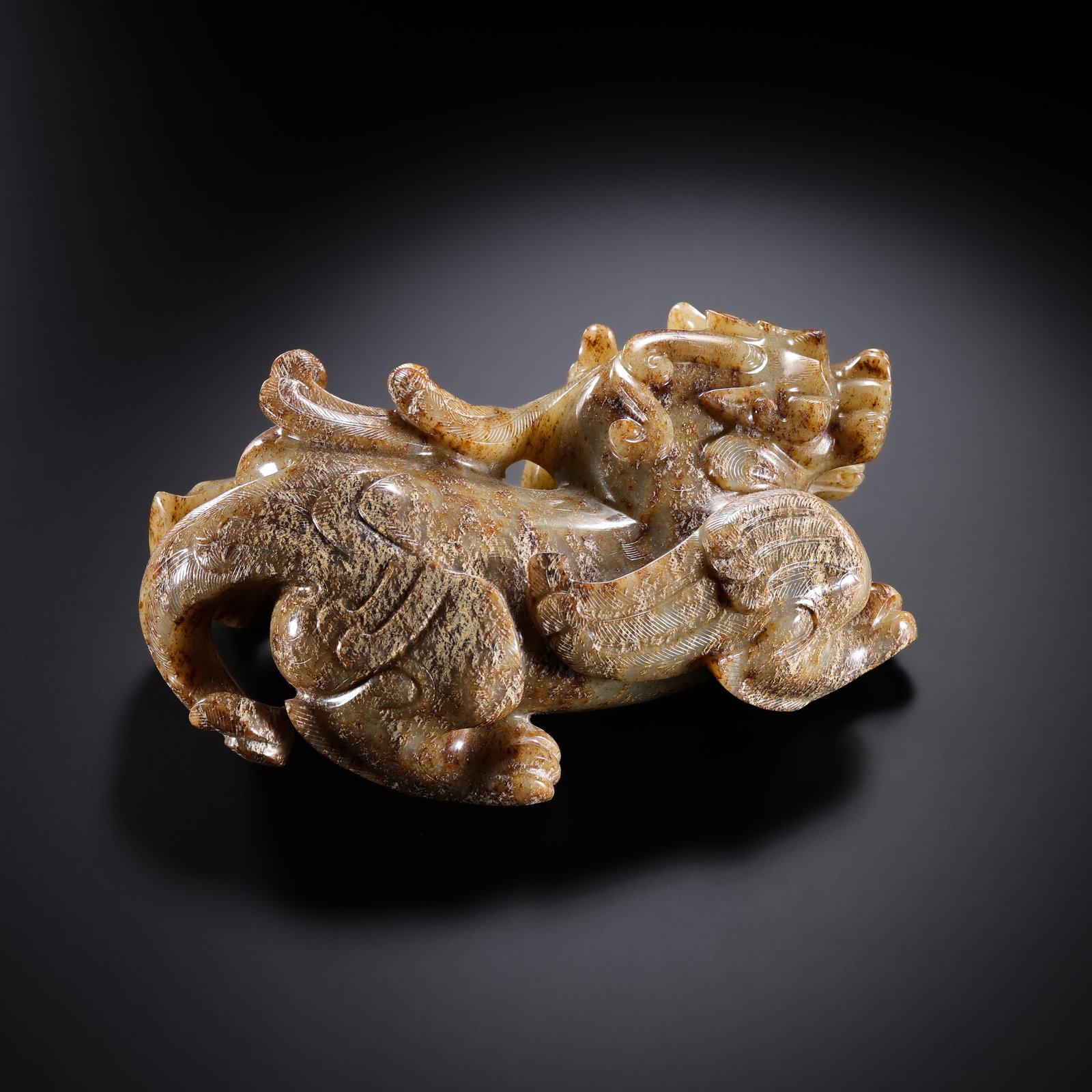 Jade auspicious beasts from the Han Dynasty in China (1 of 10)