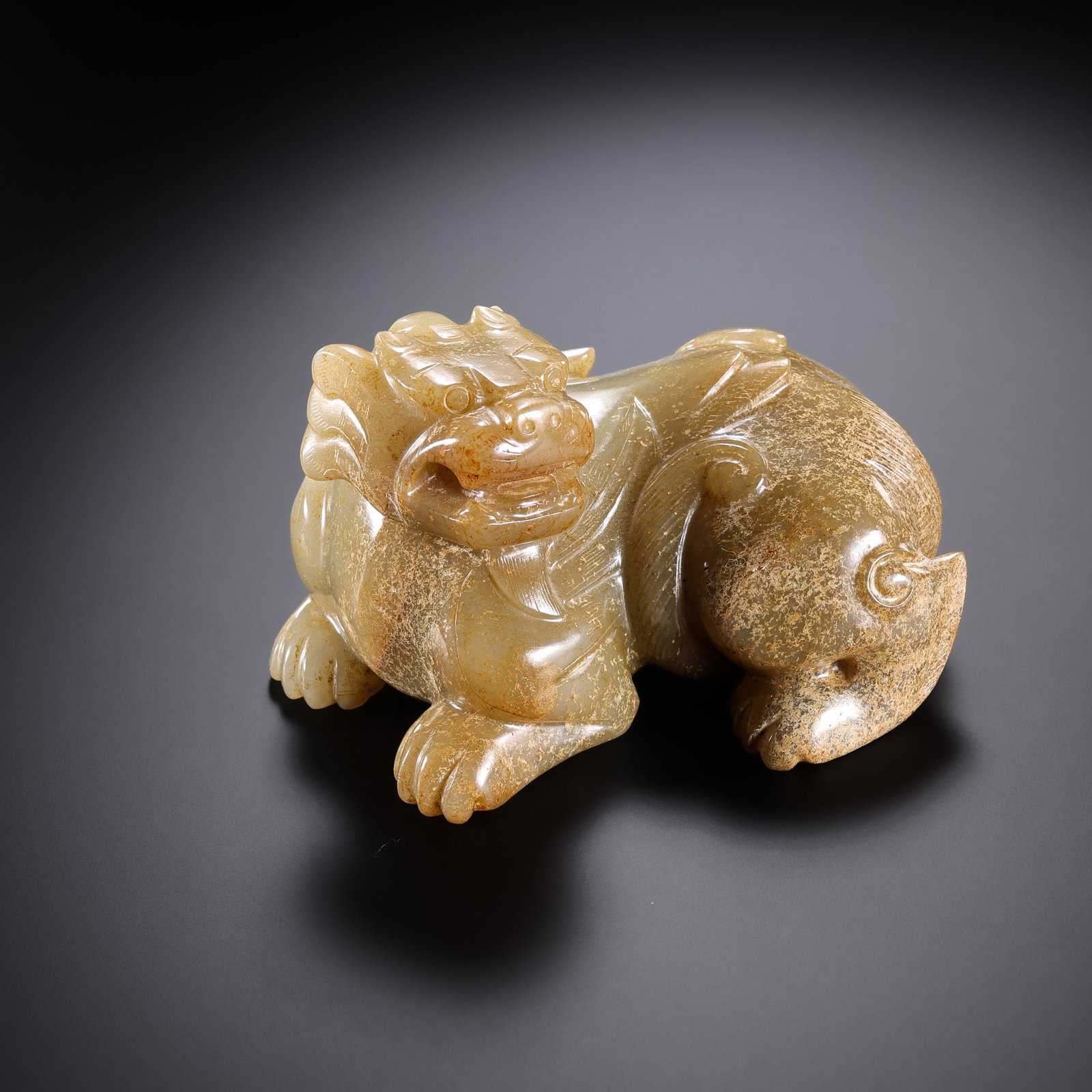 Jade auspicious beasts from the Han Dynasty in China (1 of 9)