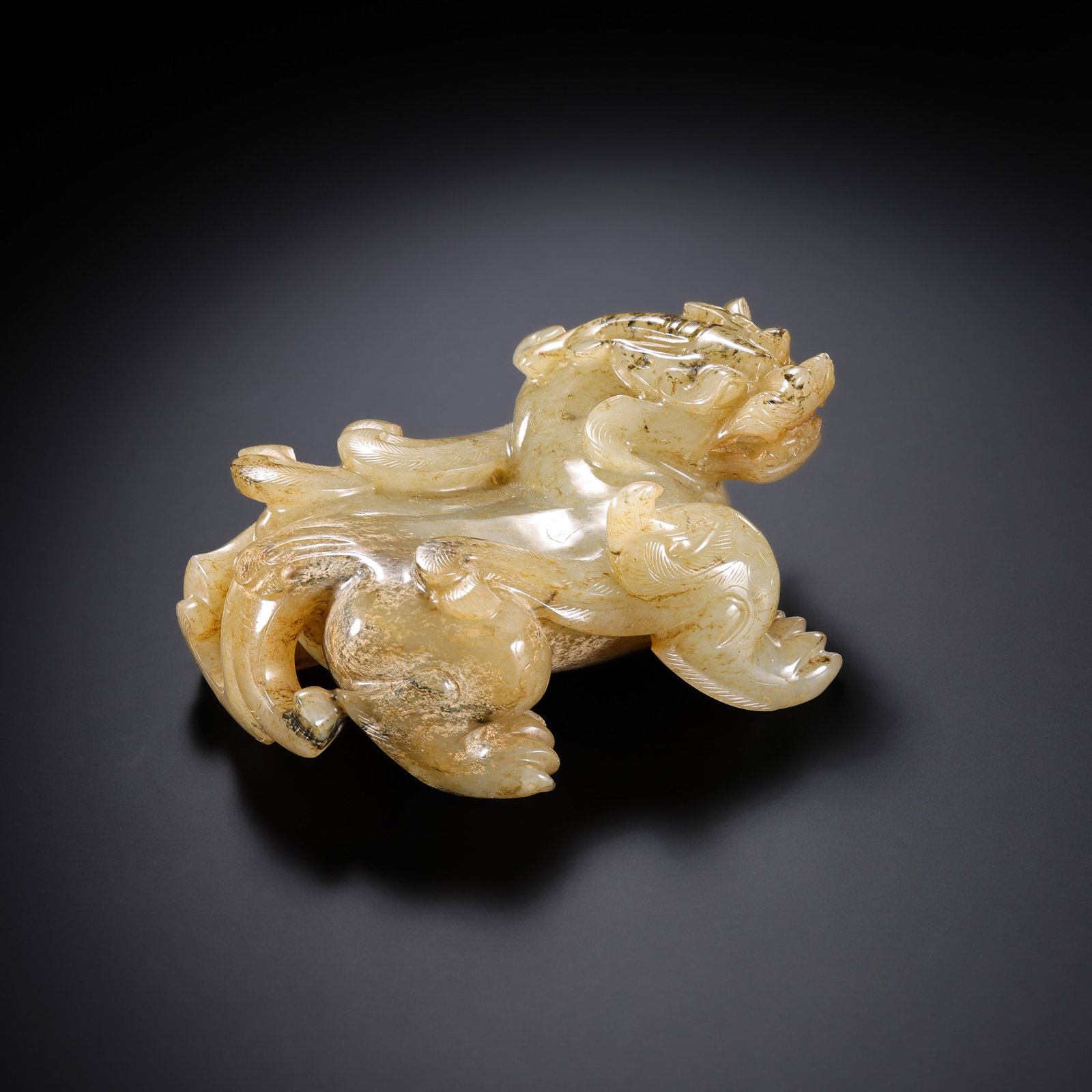 Jade auspicious beasts from the Han Dynasty in China (1 of 7)
