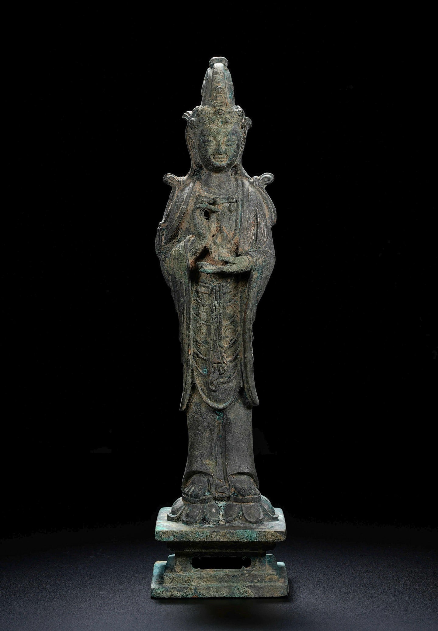 Standing bronze Buddha statue from the Liao Dynasty in China (1 of 7)