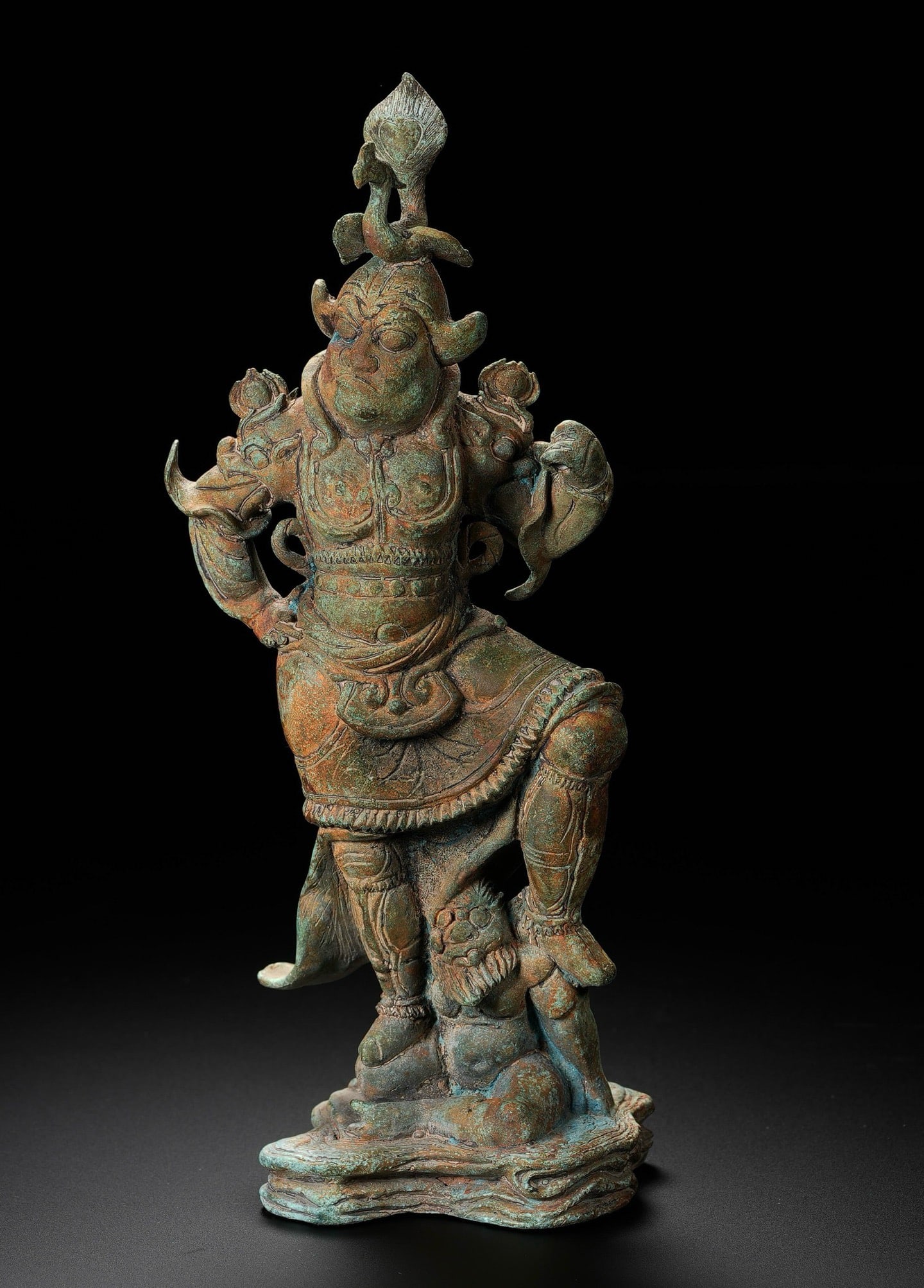 Standing Bronze Heavenly King Statue from the Ming Dynasty in China (1 of 8)