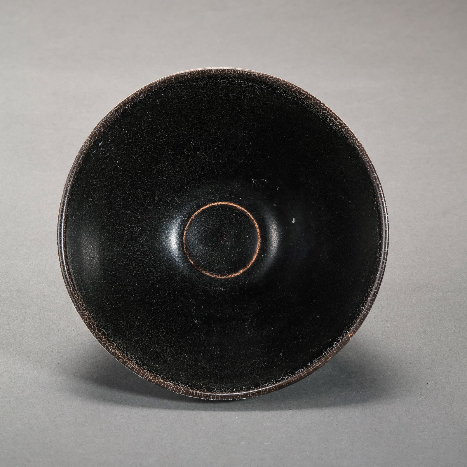 Black-glazed cup from Jizhou kiln, Southern Song Dynasty, China: Diam. 11.5 cm. H. 6 cm.