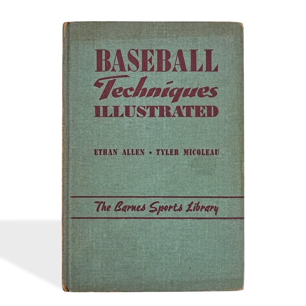 TY COBB SIGNED "BASEBALL TECHNIQUES ILLUSTRATED" BOOK, DATED 1953: 9 1/4 x 6 1/8 in (23.5 x 15.7 cm) Provenance and Authentication: According to the accompanying documentation provided by the consignor, the signatures have been examined with reference to multiple