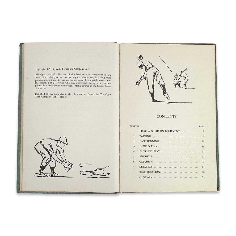 TY COBB SIGNED "BASEBALL TECHNIQUES ILLUSTRATED" BOOK, DATED 1953 - 3