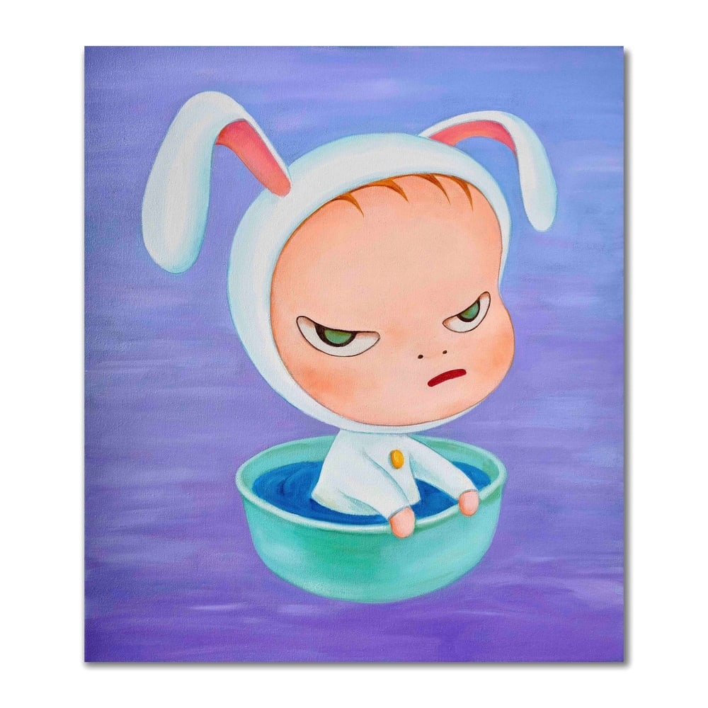 YOSHITOMO NARA (B.1959), ATTRIBUTED TO, ACRYLIC ON CANVAS: Image Dimensions: 31 1/2 x 27 1/2 in. (80 x 70 cm) Signed on the verso Yoshitomo Nara is one of the most iconic figures in contemporary Japanese art, known for his emotionally charged depictions of ch