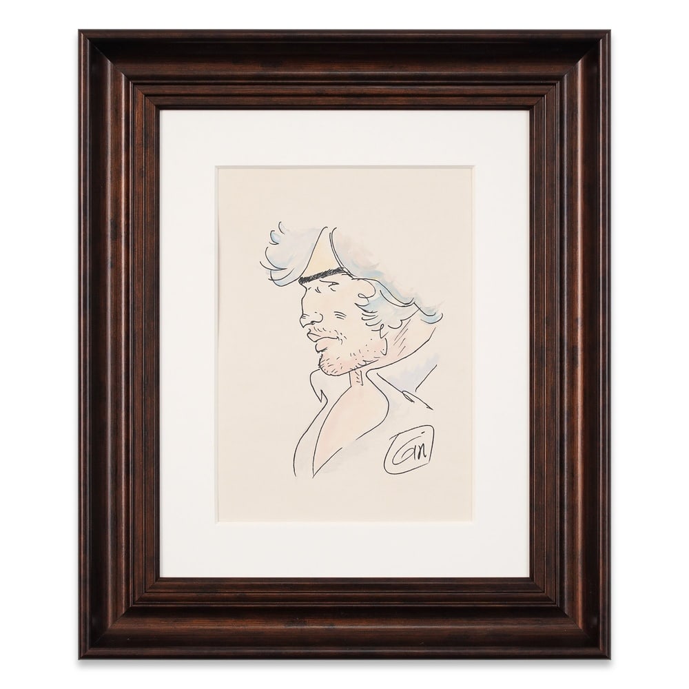 JEAN GIRAUD "MOEBIUS" SIGNED HAND-DRAWN DRAWING: Image Dimensions: 11 x 7 7/8 in (28 x 20 cm) Framed Dimensions: 19 3/4 x 16 1/2 in (50 x 42 cm) Provenance and Authentication: According to the Letter of Authenticity (LOA) and Certificate of