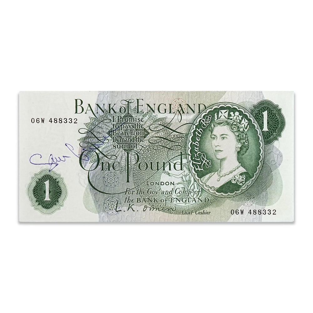 SEAN CONNERY SIGNED BANK OF ENGLAND SERIES C £1 NOTE: Provenance and Authentication: According to the accompanying documentation provided by the consignor, the signatures have been examined with reference to multiple factors, including ink