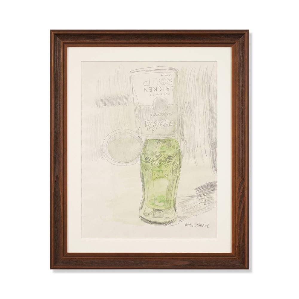 ANDY WARHOL (1928-1987), ATTRIBUTED TO, GRAPHITE AND WATERCOLOR ON PAPER: Signed (lower right) Image Dimensions: 23 1/2 x 17 3/4 in (59.7 x 45.1 cm) Framed Dimensions: 31 3/4 x 25 7/8 in (80.6 x 65.8 cm) This painting comes with COA. Andy Warhol transformed ordinary