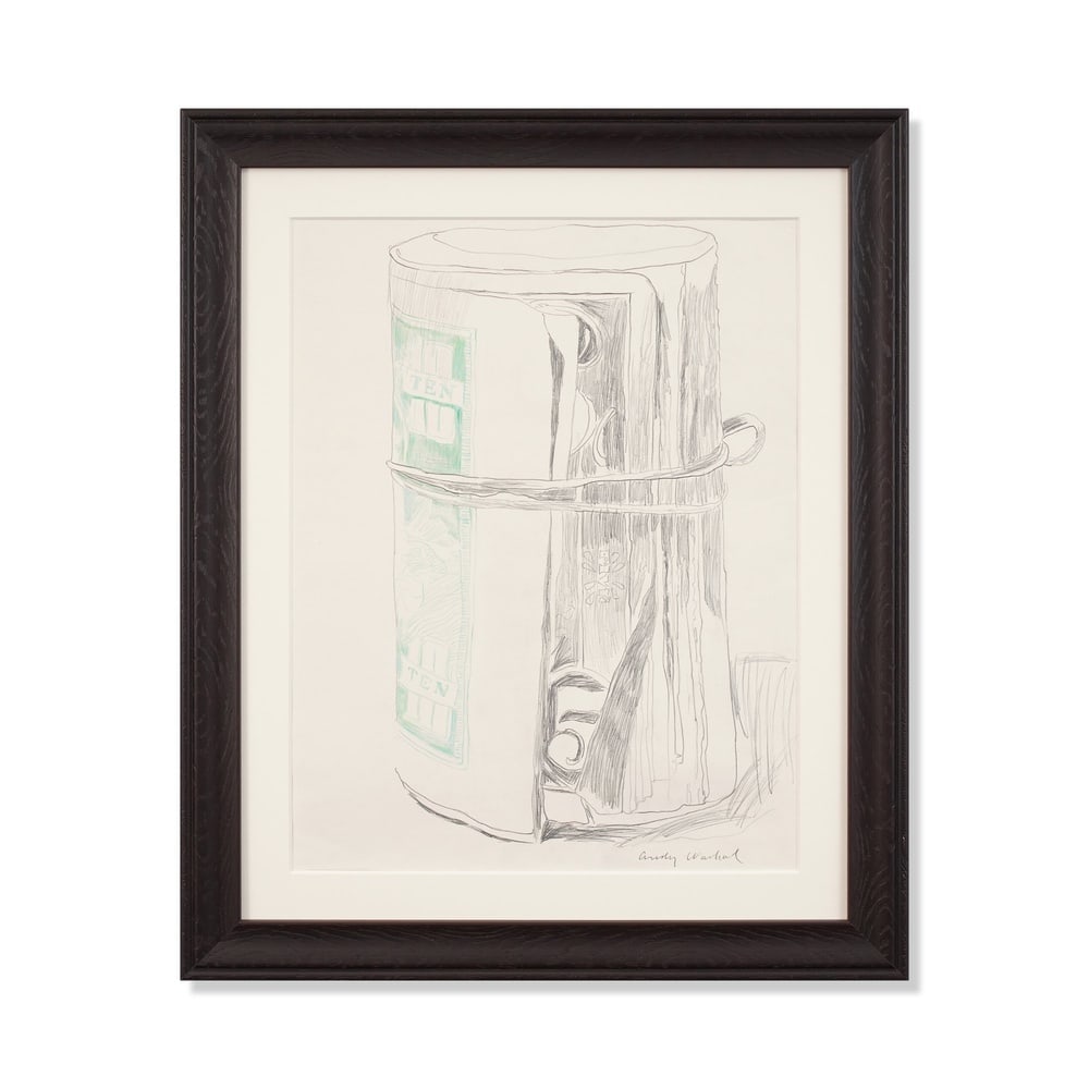 ANDY WARHOL (1928-1987), ATTRIBUTED TO, PENCIL AND FELT TIP MARKER ON PAPER: Signed (lower right) Image Dimensions: 23 3/4 x 18 in (60.3 x 45.7 cm) Framed Dimensions: 31 1/4 x 25 5/8 in (79.5 x 65.2 cm) This painting comes with COA. Andy Warhol's breakthrough in 1962 marked