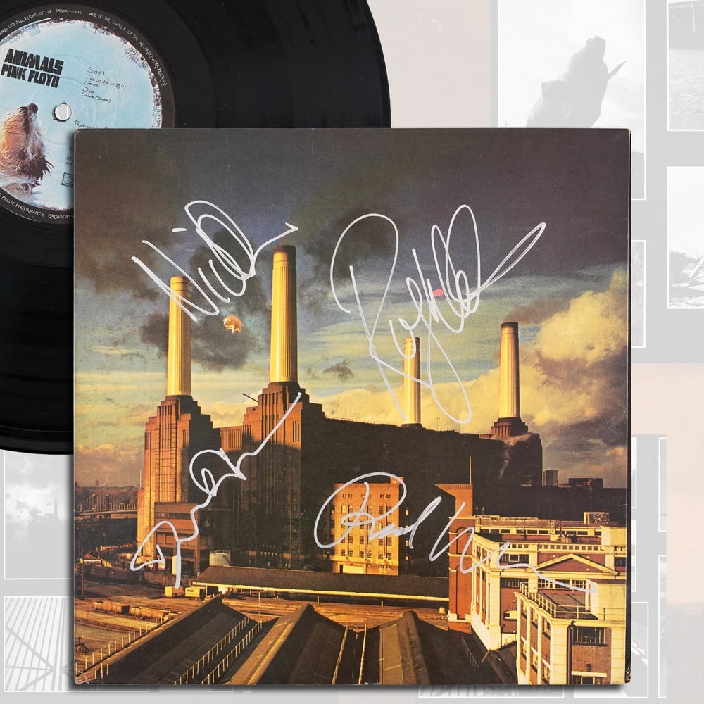 PINK FLOYD FULLY SIGNED ANIMALS LP: 12 1/4 x 12 1/4 in Provenance and Authentication: According to the Letter of Authenticity (LOA) and Certificate of Authenticity (COA) provided by the consignor, this collectible was subjected to a for