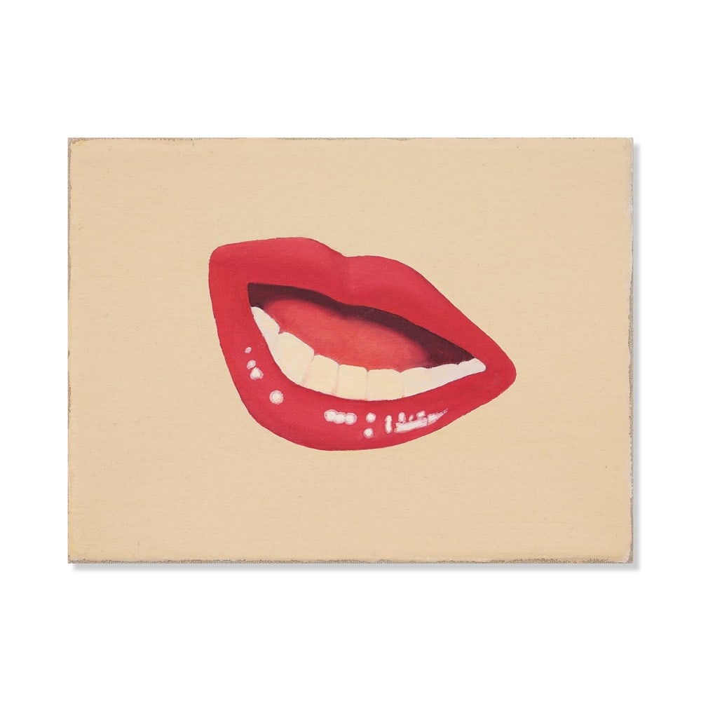 TOM WESSELMANN (1931-2004), ATTRIBUTED TO, "STUDY FOR MOUTH #13," OIL ON CANVAS: Signed (verso) Image Dimensions: 9 1/8 x 12 1/8 in (23 x 30.7 cm) This painting comes with COA. Tom Wesselmann was a central figure in American Pop Art, developing a distinctive visual language that t