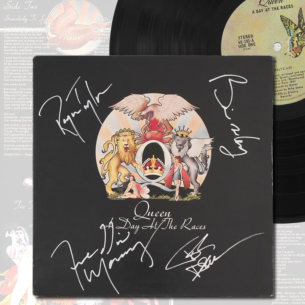 QUEEN FULLY SIGNED "A DAY AT THE RACES" LP (1 of 7)