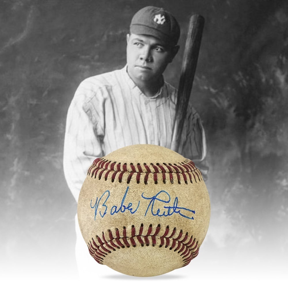 BABE RUTH SIGNED BASEBALL: Provenance and Authentication: According to the Letter of Authenticity (LOA) and Certificate of Authenticity (COA) provided by the consignor, this collectible was subjected to a forensic examination. 