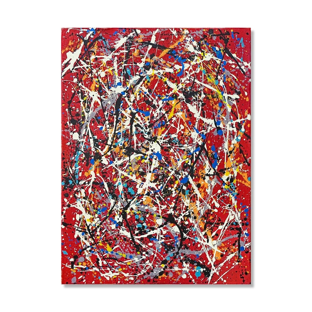 JACKSON POLLOCK (1912-1956), ATTRIBUTED TO, OIL, ENAMEL AND ALUMINUM PAINT ON CANVAS: Signed (upper center) Image Dimensions: 28 3/4 x 21 1/4 in (73 x 54 cm) This painting comes with COA. Few artists altered the course of modern art as radically as Jackson Pollock. Through the developm