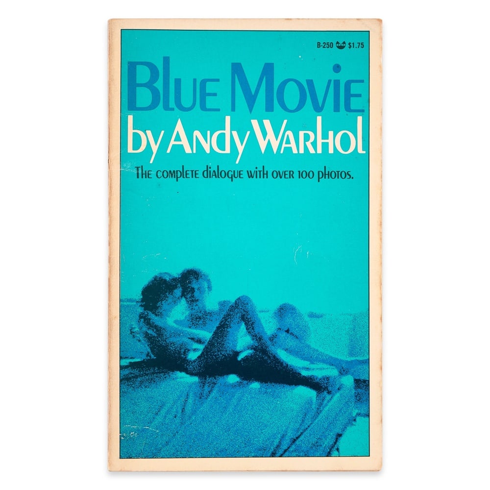 ANDY WARHOL SIGNED "BLUE MOVIE" BOOK: 7 x 4 1/8 in (17.8 x 10.5 cm) Provenance and Authentication: According to the Letter of Authenticity (LOA) and Certificate of Authenticity (COA) provided by the consignor, this collectible was subject