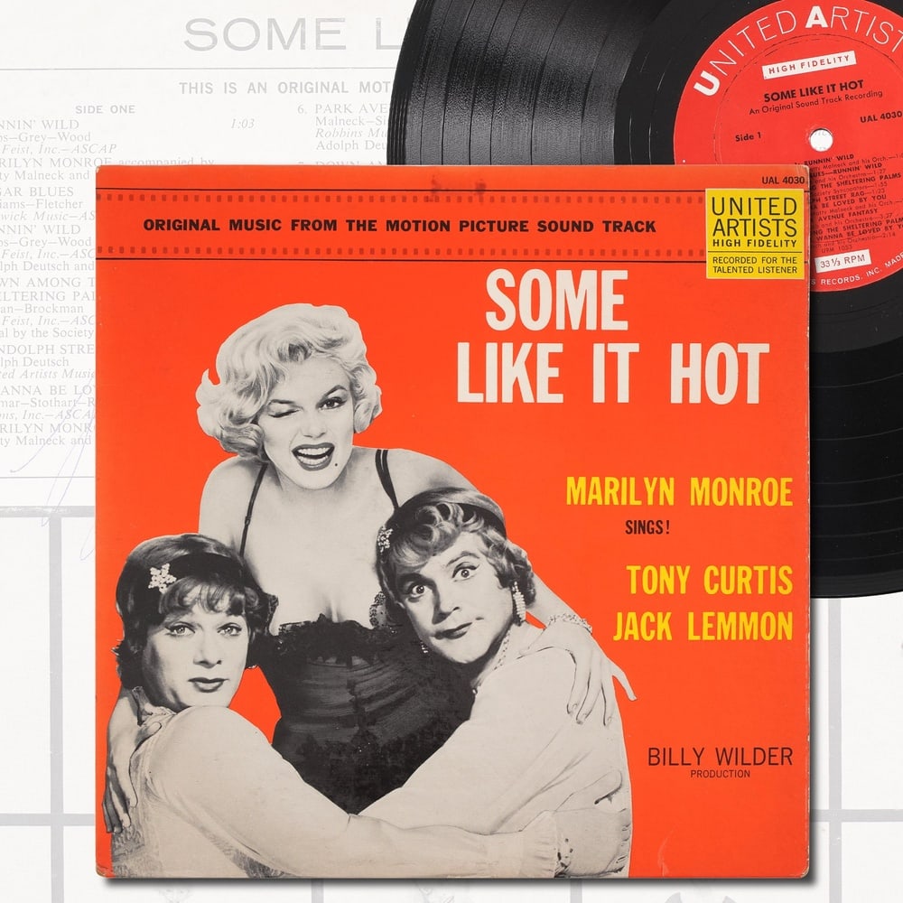 MARILYN MONROE SIGNED "SOME LIKE IT HOT" LP: 12 1/4 x 12 1/4 Provenance and Authentication: According to the Letter of Authenticity (LOA) and Certificate of Authenticity (COA) provided by the consignor, this collectible was subjected to a forens