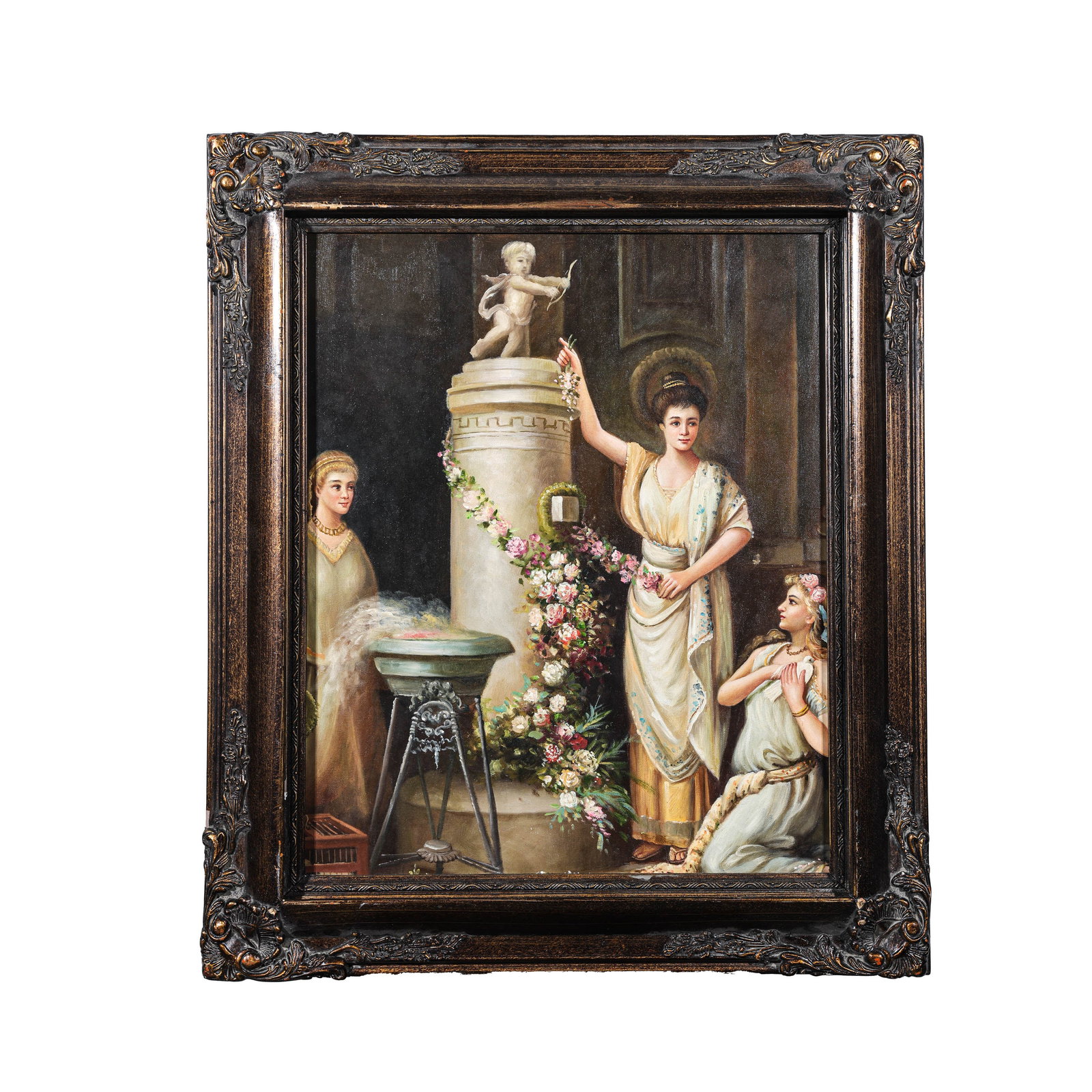 18th-century European portrait oil paintings: L. 72 cm. W. 60 cm.