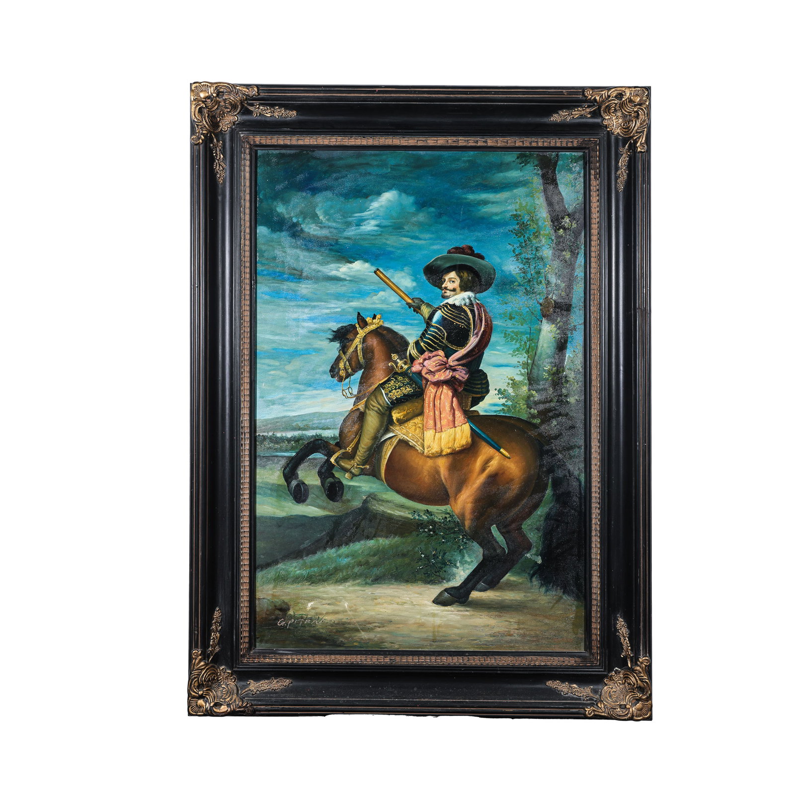 18th-century European portrait oil paintings: L. 113 cm. W. 81 cm.