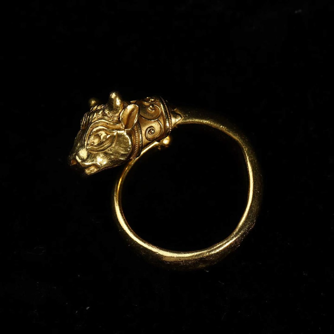 Zolotas 22K Gold Bull Ring: HKSize 15. Weight. 6.95 gram.